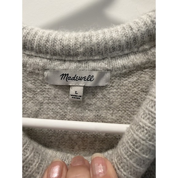 Madewell Alpaca Blend Sweater Womens Large Gray Inland Turtleneck  Blend - Picture 3 of 4
